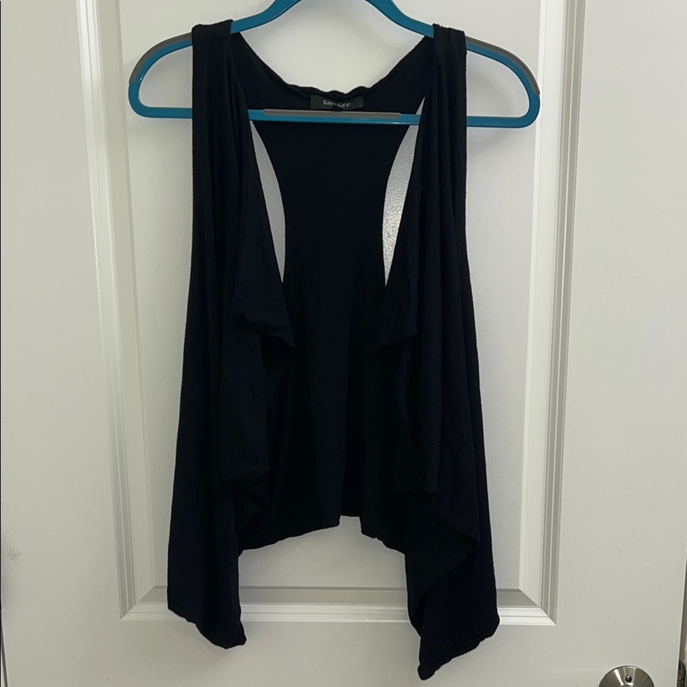 Karen Kane XL Black Cutout Drapey Vest